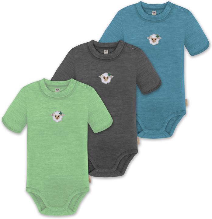 Normani 3er Set Baby Merino Kurzarmbody „Tihoi" - 9319