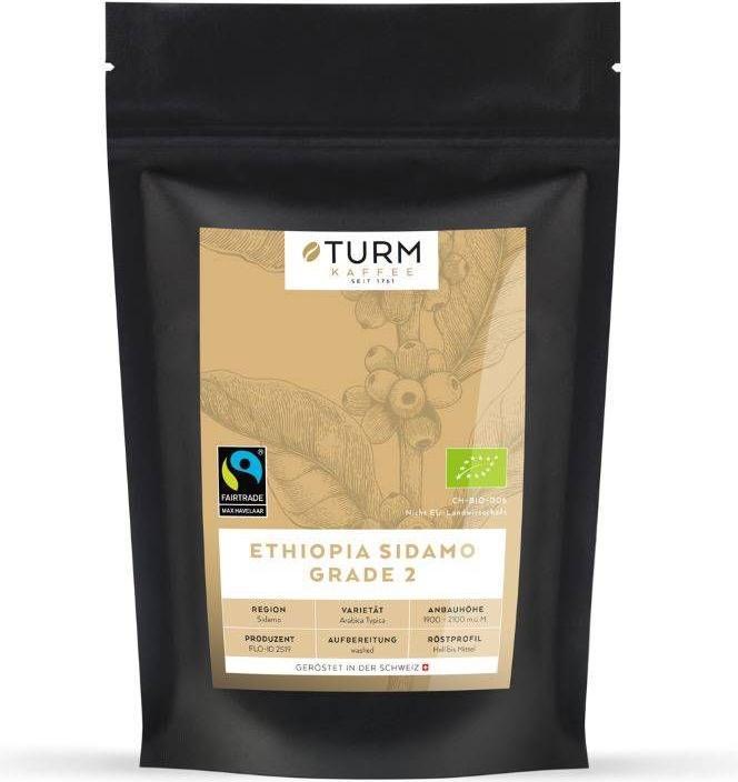 Produktbild Turm Kaffee Bio&Fair Ethiopia Sidamo (250 g, Mittlere Röstung)