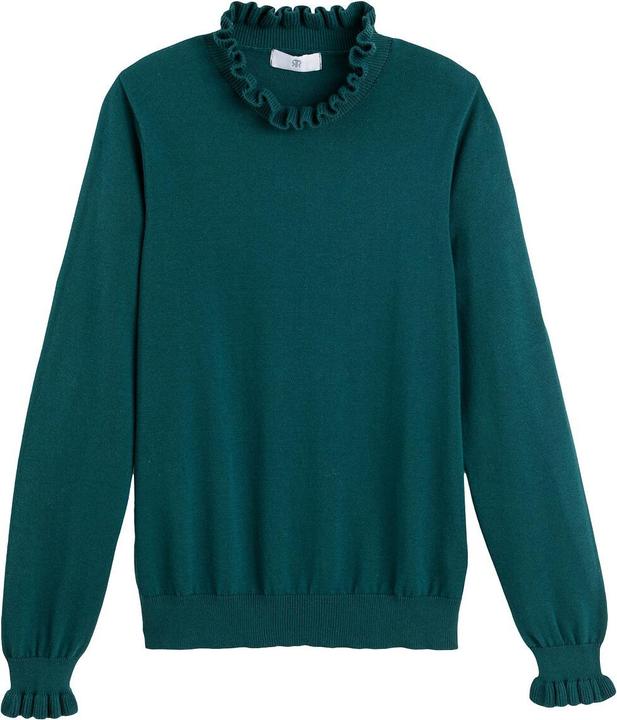 Produktbild La Redoute Collections Pullover mit gerüschtem Stehkragen und langen Ärmeln (XXL)