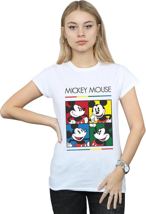 Actual product image Disney Womens/Ladies Mickey Mouse Square Colour Cotton T-Shirt (L)