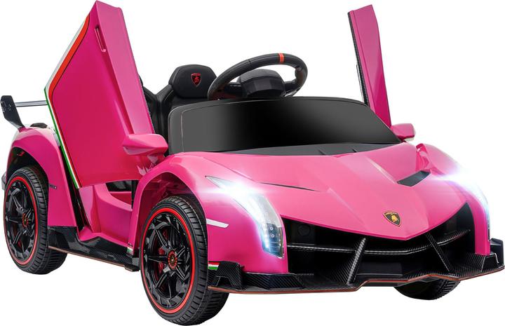 Produktbild Swisshandel24 Lamborghini Kinderauto, pink, Fernbedienung, Bluetooth, 30kg Belastbarkeit (12 V)