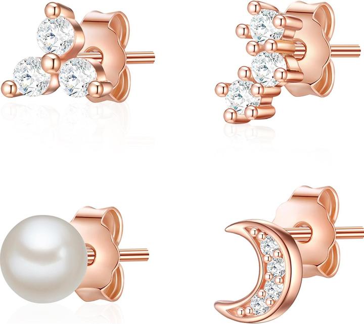 Immagine prodotto Glanzstücke München Donna Argento Cubic Zirconia Perla d'acqua dolce coltivata Oro rosa - 23834 (Argento)