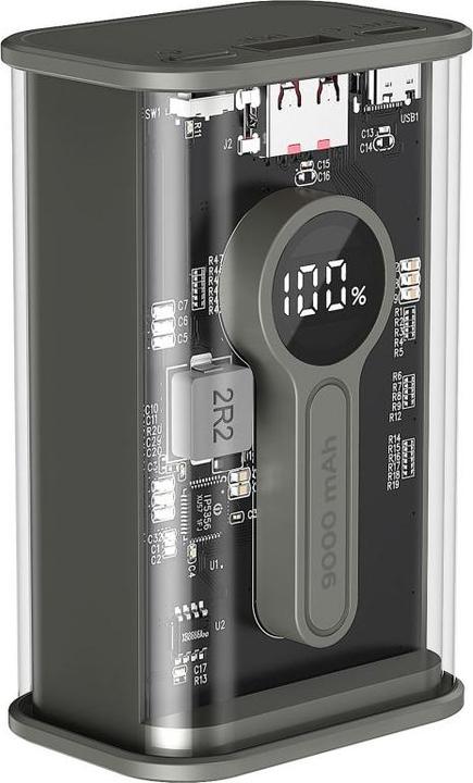 Produktbild Gembird PowerBank Transparent QC3.0 black (9000 mAh, 20 W, 40 Wh)