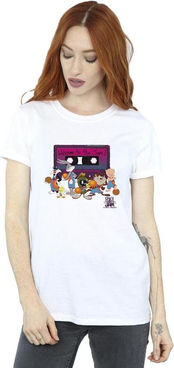 Actual product image Space Jam Womens/Ladies Team Cassette Cotton Boyfriend T-Shirt (M)