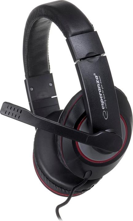 Image du produit Esperanza EH118 Casque et écouteurs filaires Bandeau Appels/Musique Noir Rouge (Filaire)