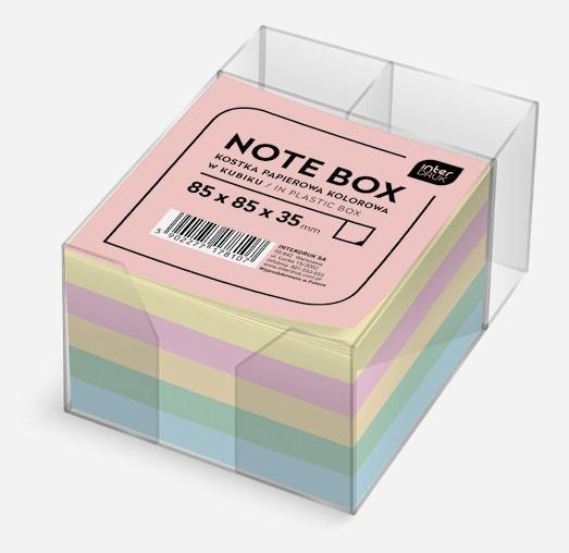 Image du produit Interdruk Cube de papier coloré 85x85x35 mm dans un cube feuilles volantes un support bloc plastique