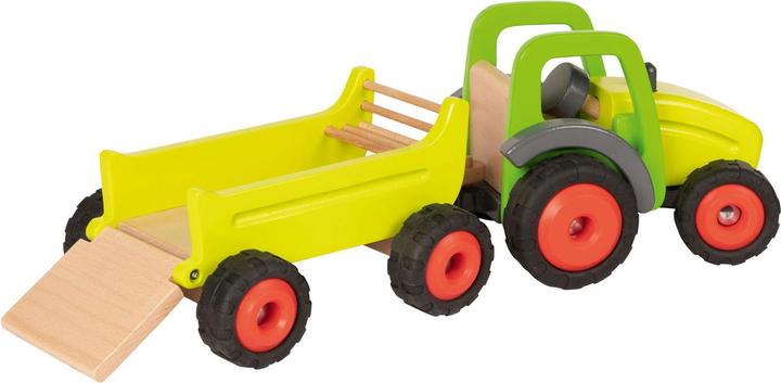 Actual product image Goki Wooden tractor with trailer