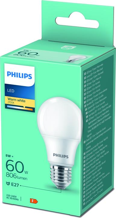 Produktbild Philips LED Lampe (E27, 8 W, 806 lm, 1 x, F)