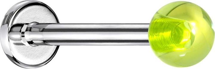 Produktbild Star Piercing Micro Labret silber mit Kugel grün "Glow" (Acryl, ohne Messing, Chirurgenstahl 316L)
