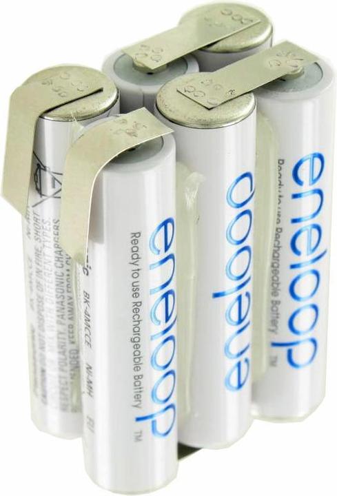 Actual product image Panasonic Eneloop battery AAA F2x3 6/BK-4MCCE with soldering lug (6 pcs., 800 mAh, Rechargeable battery)