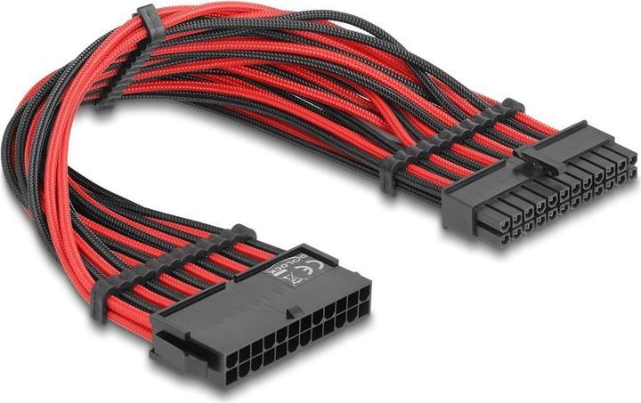 Produktbild Delock 80973 - Verlängerungskabel 24 Pin ATX Stecker zu 24 Pin ATX Buchse Textilummantel