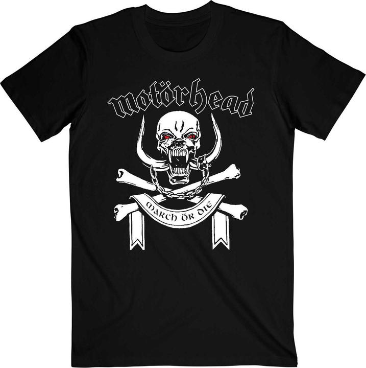 Actual product image Motorhead Unisex Adult March Or Die Song Lyrics Cotton T-Shirt (M)