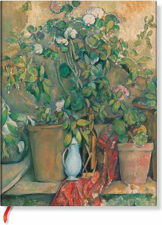 Image du produit Paperblanks Cezanne's Terracotta Pots and Flowers Midi Lined Hardback Journal (Elastic Band Closure) (Blanc, Couverture rigide)