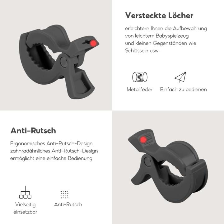 Produktbild ASMI Swaddle Clips, Kinderwagen Klammern 2 Stück Weiss
