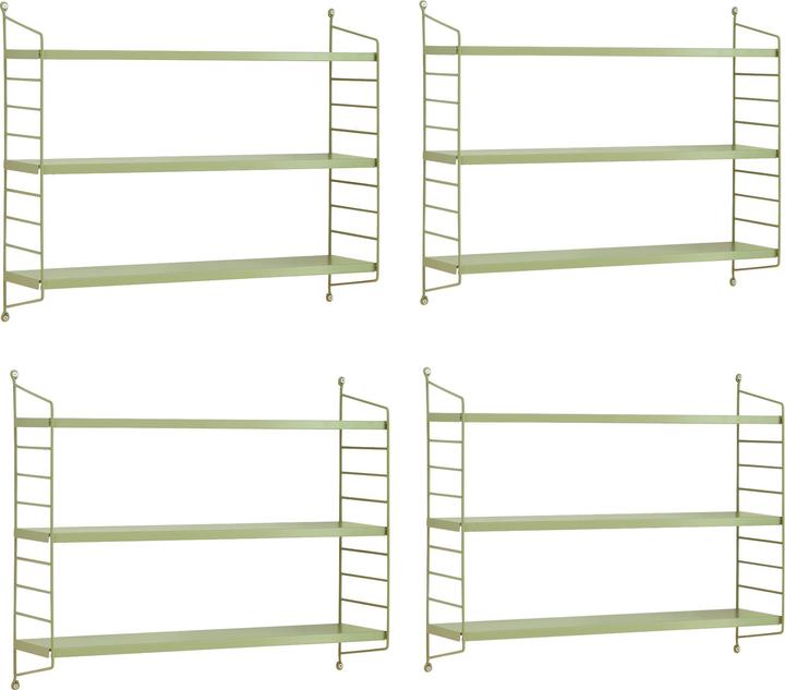 Immagine prodotto En.Casa Scaffale a muro modulare Strängnäs set di 4 verde oliva