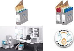 Produktbild Elba trische Archivbox, Breite 95 mm, für A4, grau-weiß aus stabiler Wellpappe, Maße: (A4)