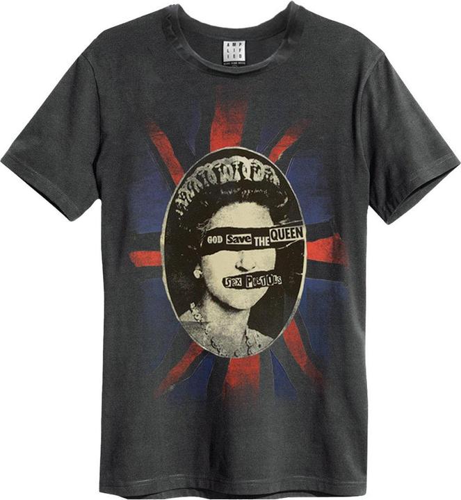 Actual product image Amplified Unisex Adult God Save The Queen Sex Pistols Crew Neck T-Shirt (L)