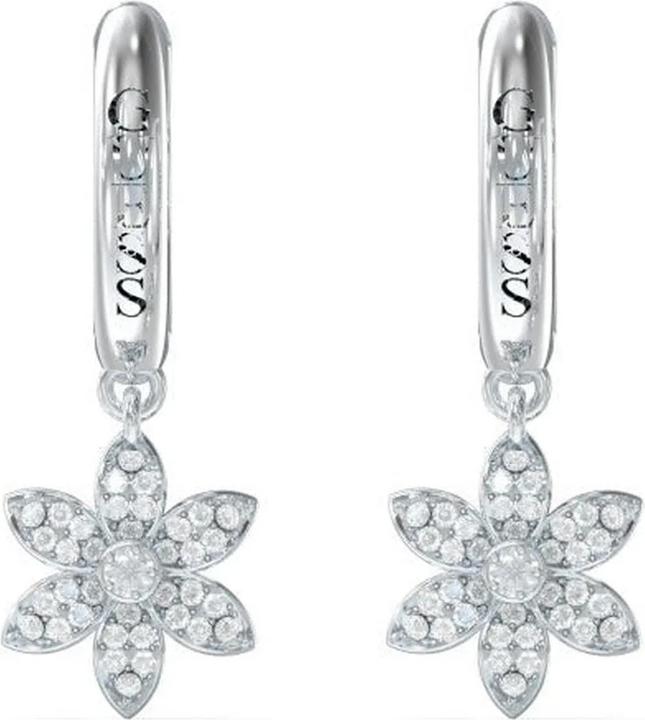 Produktbild Guess 30MM PAVE FLOWER HUGGIES Ohrringe (Edelstahl)