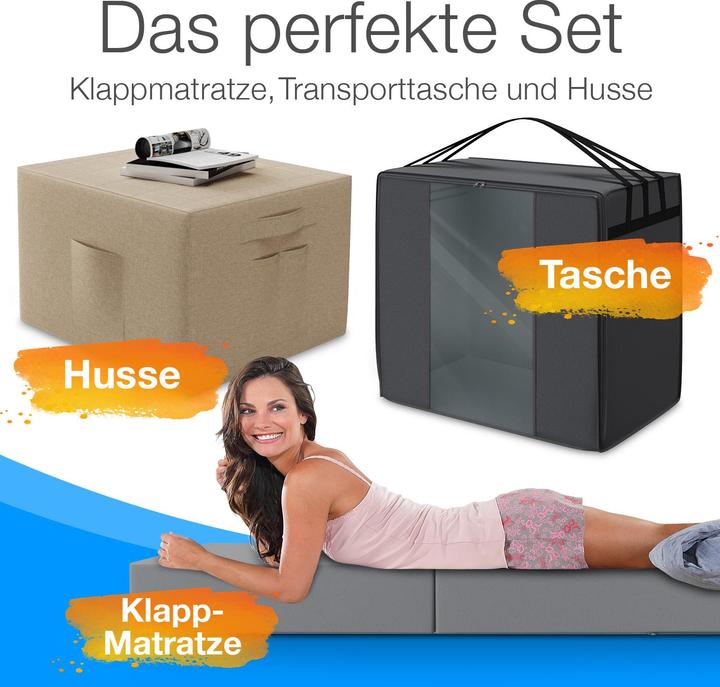 Image du produit Bestschlaf Matelas pliable avec housse et sac de transport (75 x 195 cm, Noyau de mousse)