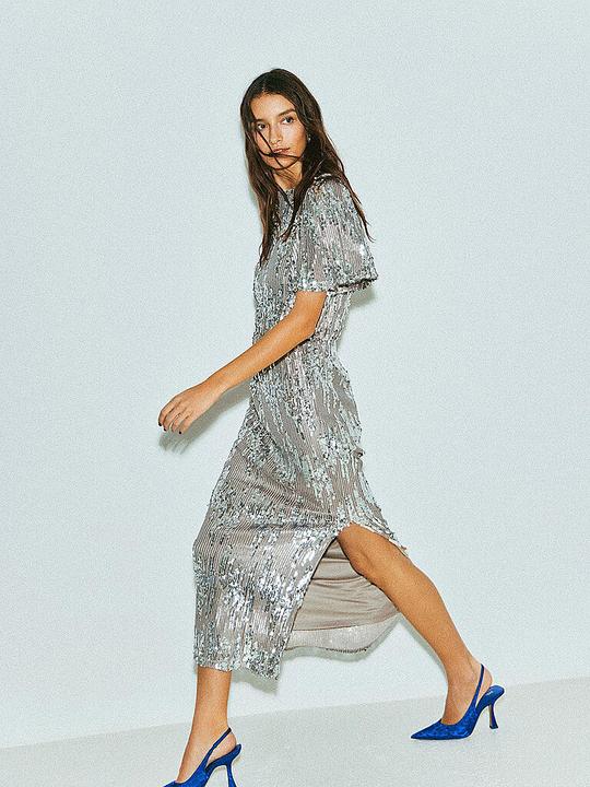 Produktbild Vila Viamaya S/S Sequin Ankle Dress/Dc (38)