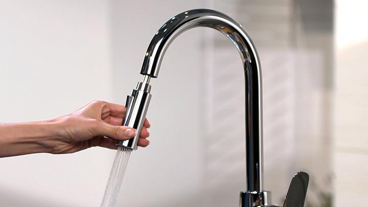 Actual product image hansgrohe Focus M41 Einhebel-Küchenarmatur 240, Ausziehbrause, 2 Strahlarten