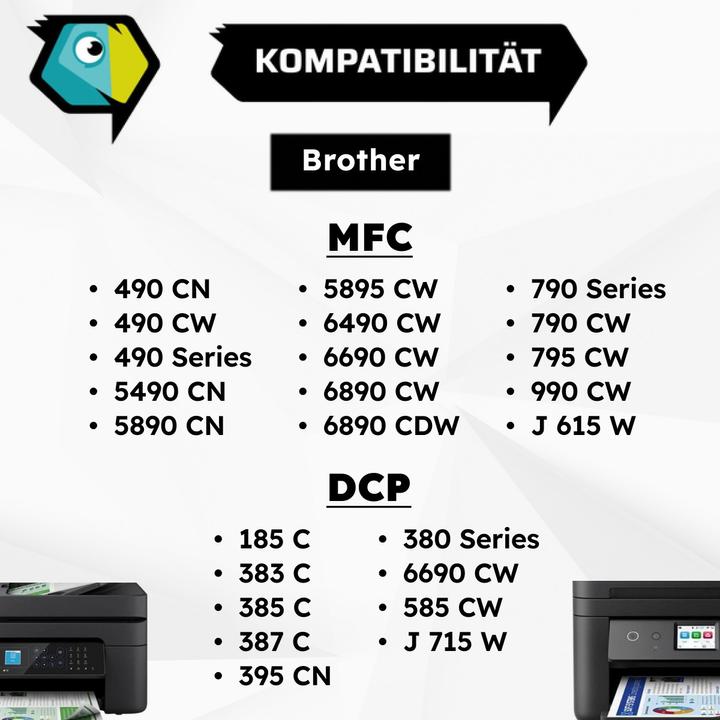 Actual product image Inkadoo Printer Cartridges Compatible with Brother LC-1100BK XL Ink Cartridge, Black Black (FC)