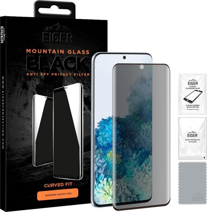 Actual product image Eiger Mountain Glass Black Edge (1 Piece, Samsung Galaxy S20+)