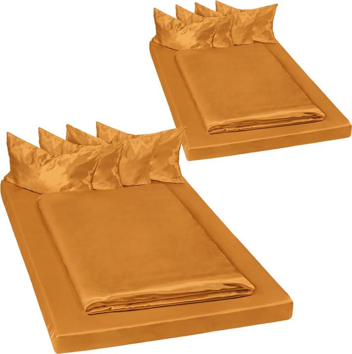 Immagine prodotto tectake 2x set di biancheria da letto in raso (Set di biancheria da letto, 200 x 150 cm)
