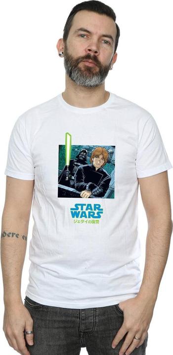 Actual product image Star Wars Mens Vader And Luke Anime T-Shirt (L)