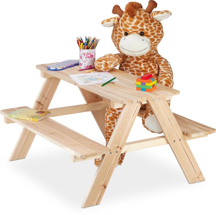 Image du produit Relaxdays Ensemble table banc enfants, en bois