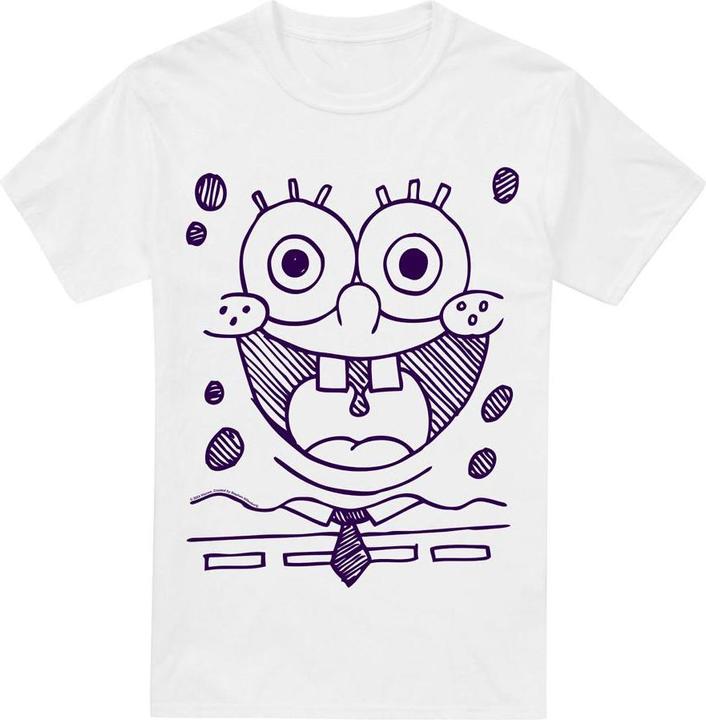 Actual product image Spongebob Squarepants Mens Grin Felt Pen T-Shirt (L)