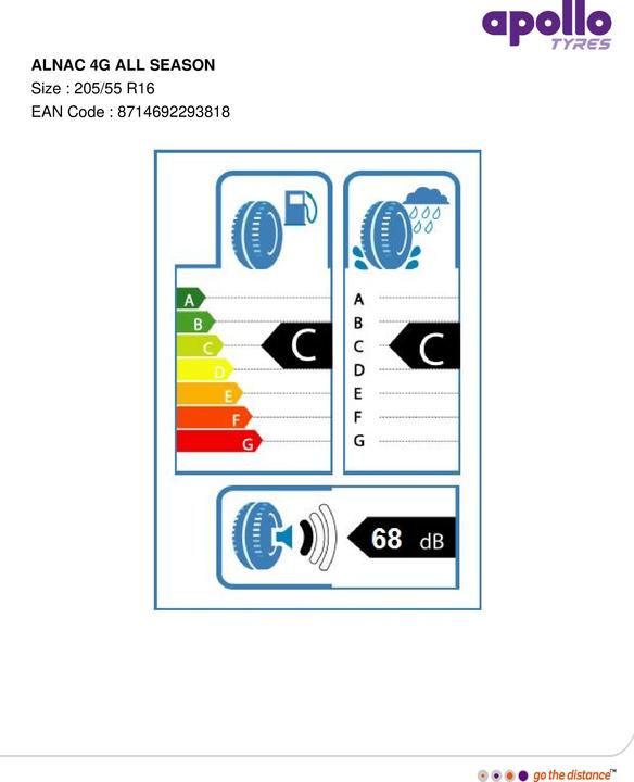 Image du produit Apollo Alnac 4G All Season (205/55R16 91H 91H, Pneus toutes saisons)