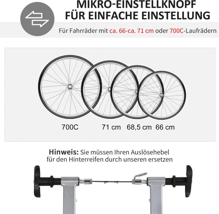 Immagine prodotto Homcom Rollentrainer Stahl Silber