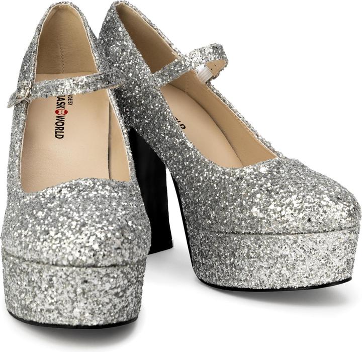 Produktbild Maskworld Plateau Schuhe glitter-silber