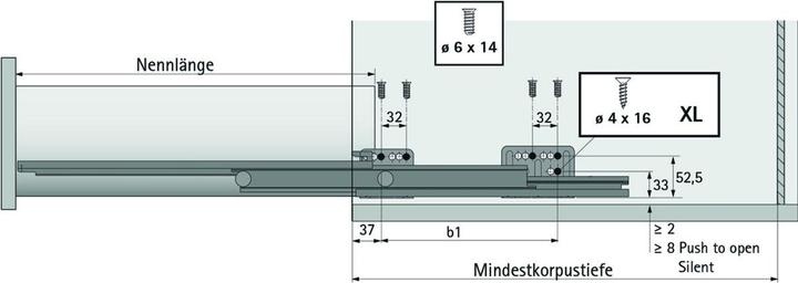 Produktbild Hettich Vollauszüge Actro Silent System