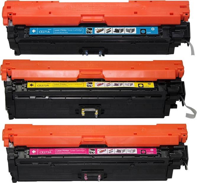 Actual product image Hermex Compatible HP Color LaserJet Enterprise CP5525n Printer Cartridges (M, Y, C)