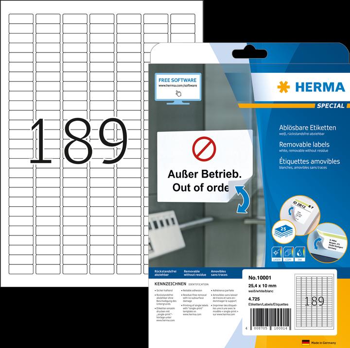 Image du produit HERMA Étiquettes détachables A4