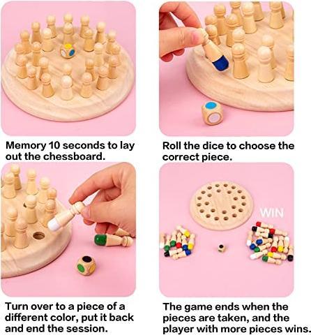 Produktbild Activity Board Gedächtnisschach Lernspielzeug, Gedächtnisschach Holz, Gedächtnisspiel,Verbessert Gedächtnis und