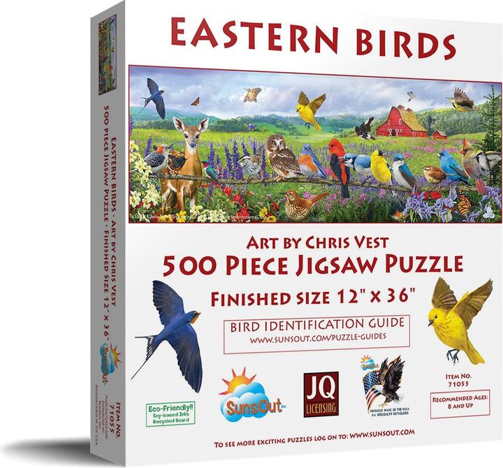 Actual product image Sunsout Puzzle 500 pieces XXL Pieces - Eastern Birds (500 pieces)