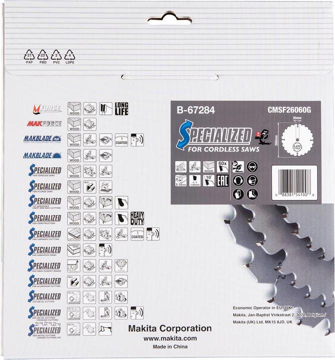 Productafbeelding Makita EFFICUT zaagblad 260x30x60Z