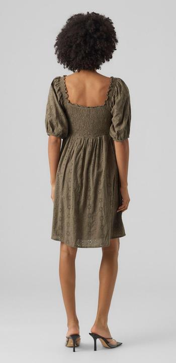 Actual product image Vero Moda Smocked Broderie Anglaise Mini Dress (XS)