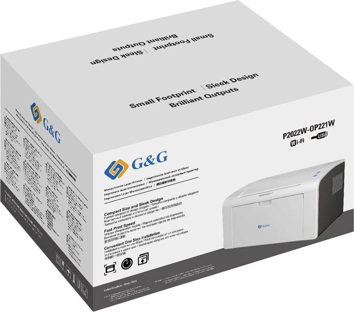 Produktbild G&G Laserdrucker P2022W weiss/anthrazit (Laser, Schwarz-Weiss)