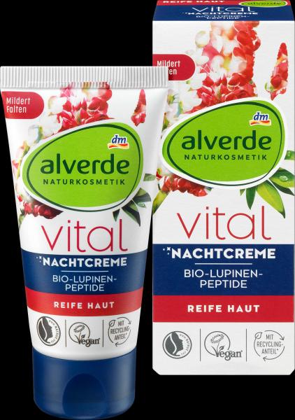 Actual product image dm alverde Night Cream Vital Organic Lupine Peptides (Night cream)