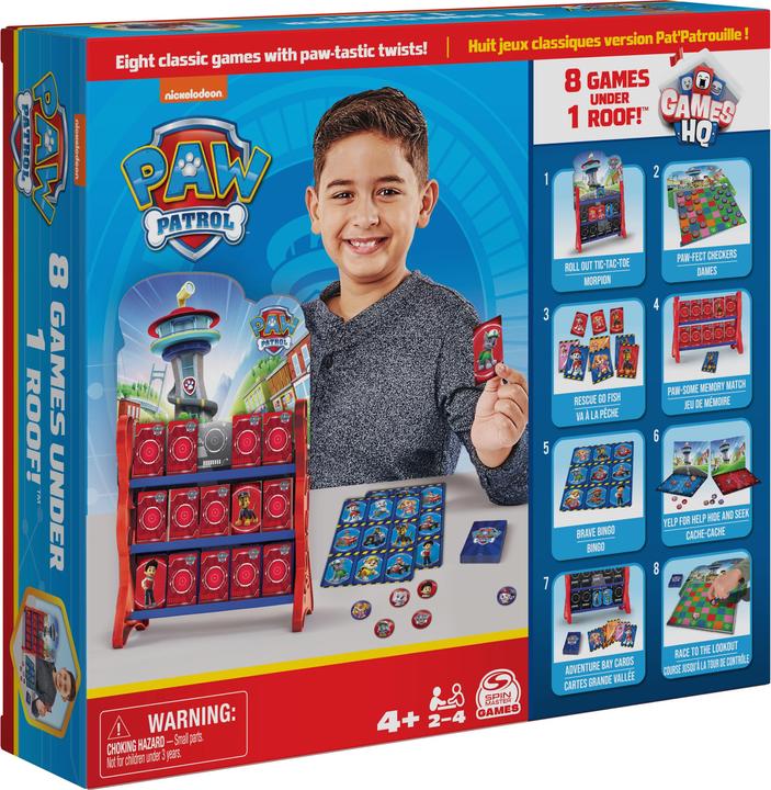 Produktbild Spin Master Paw Patrol, Spielesammlung mit Brettspielen für Kinder, Dame, Tic-Tac-Toe, Memory, Bingo, Nix da, Ka (Deutsch)