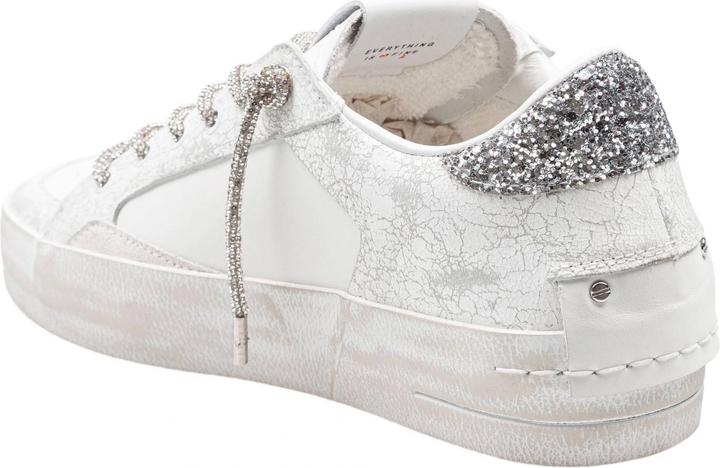 Actual product image Crime London Crime deluxe heel sneakers in leather and suede color white and silver (41)