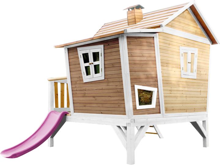 Image du produit Axi Maison de jeu Emma Marron/Blanc - Toboggan violet