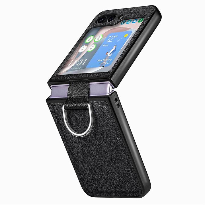 Image du produit Cover-Discount Galaxy Z Flip5 - Étui hybride avec support pour anneau noir (Samsung Galaxy Z Flip5)