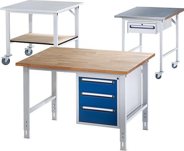 Actual product image RAU Workbench Work table Tom Basic table 2000 x 1000 x 760 to 1080 mm (100 cm, 200 cm)