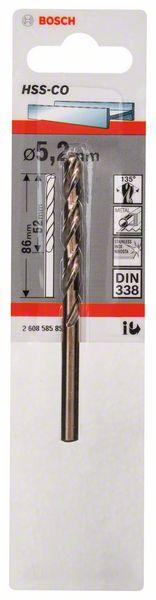 Produktbild Bosch Professional Zubehör Metallbohrer HSS-Co, DIN 338, 5,2 x 52 x 86 mm, 1er-Pack (5.2 Millimeter)