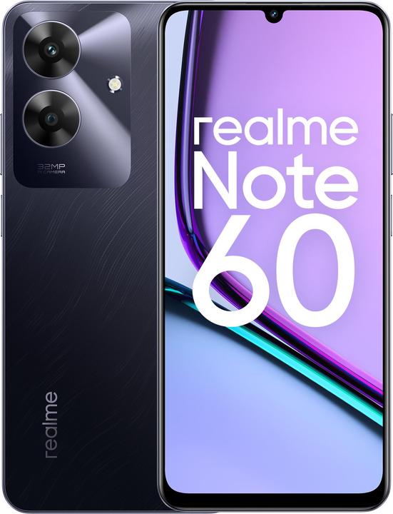 Actual product image realme Note 60 (128 GB, Marble Black, 6.74", Dual SIM, 32 Mpx, 4G)